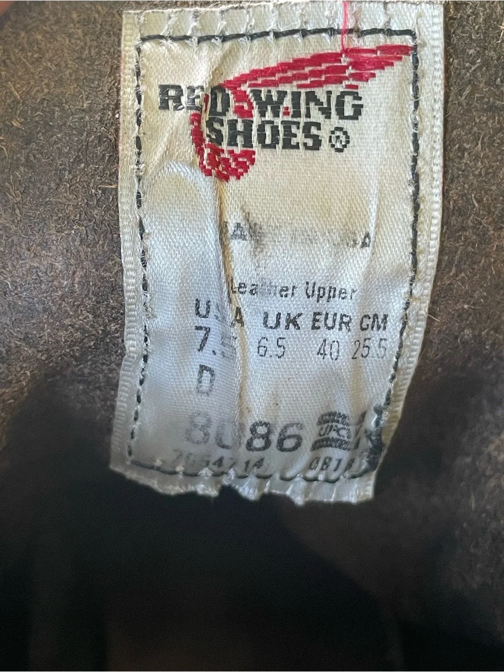 Red Wing Iron Ranger 8086 Charcoal Rough and Tough US 7.5 D No Steel Toe